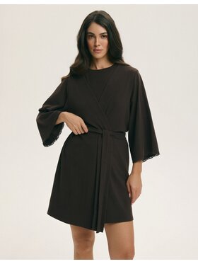 Esotiq Esotiq Szlafrok 45203 Brązowy Regular Fit