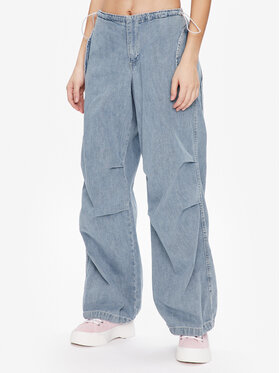 BDG Urban Outfitters BDG Urban Outfitters Medžiaginės kelnės BDG BAGGY CARGO BLEACH 76473677 Tamsiai mėlyna Relaxed Fit