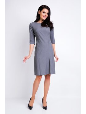Awama Awama Sukienka codzienna A158 Szary Basic Fit