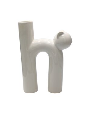 MIAhome MIAhome Wazon ceramiczny kot GATELO Biały