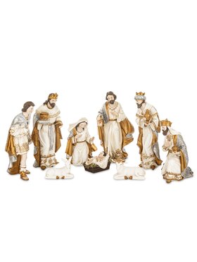 MIAhome MIAhome Figurka dekoracja szopka NATALE 9 postaci Biały