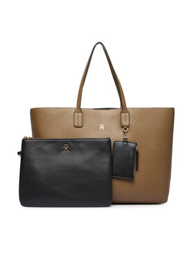 Tommy Hilfiger Tommy Hilfiger Ročna torba Th Icon Tote AW0AW18173 Rjava