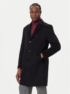 Tommy Hilfiger Tommy Hilfiger Vlněný kabát MW0MW40768 Černá Regular Fit