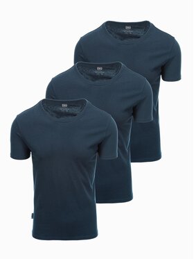 Ombre Ombre Komplet t-shirtów OM-TSBS-0232 Granatowy Regular Fit