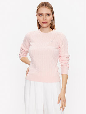 Gant Gant Megztinis Stretch Cable Crew 480021 Rožinė Slim Fit