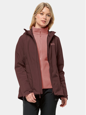 Jack Wolfskin Jack Wolfskin Outdoor-Jacke Moonrise 3In1 Jkt 1115621 Dunkelrot Regular Fit