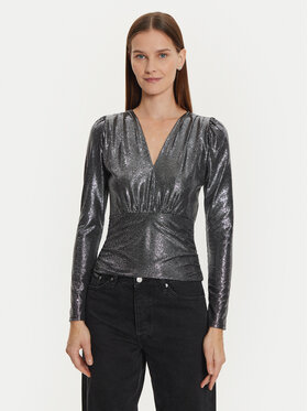 Morgan Morgan Bluse 242-TSILVER Silberfarben Slim Fit
