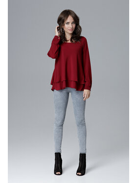 Lenitif Lenitif Bluzka L020 Bordowy Regular Fit