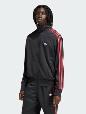 adidas adidas Bluza FIREBIRD LOOSE PINSTRIPES Czarny Loose Fit