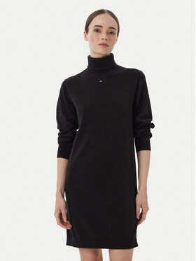 Tommy Jeans Tommy Jeans Rochie tricotată Ess DW0DW23460 Negru Regular Fit