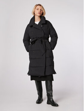 Simple Simple Płaszcz zimowy PLD503-01 Czarny Relaxed Fit