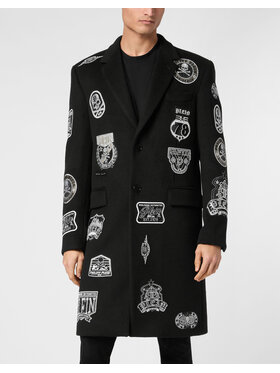PHILIPP PLEIN PHILIPP PLEIN Płaszcz zimowy 24775 Czarny Regular Fit