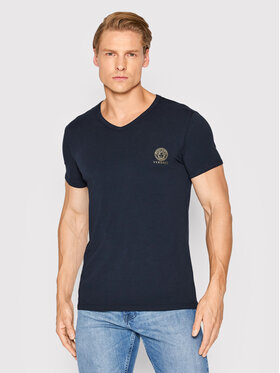 Versace Versace T-shirt Scollo AUU01004 Blu scuro Regular Fit