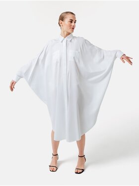 Helene Galwas Helene Galwas Sukienka codzienna z odkrytymi plecami Biały Oversize