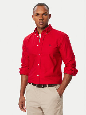 Tommy Hilfiger Tommy Hilfiger Camicia Solid Heritage MW0MW35774 Bordeaux Regular Fit