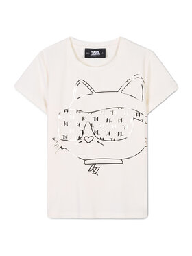 Karl Lagerfeld Kids Karl Lagerfeld Kids Тишърт Z30447 D Екрю Regular Fit