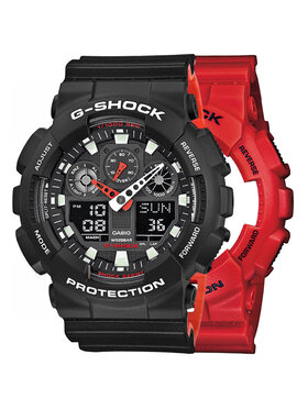 Casio Casio Zegarek SET GA-100B-4AER + BEZEL 10508136 + PASEK 10577142 Czarny
