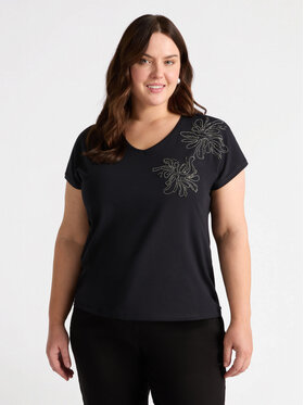 Fiorella Rubino Fiorella Rubino T-Shirt G151L008461N033 Czarny Regular Fit