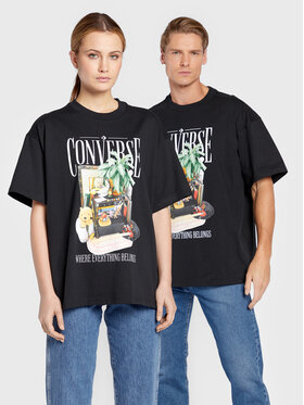 Converse Converse Tricou Unisex Hidden Treasures Graphic 10023785-A04 Negru Loose Fit