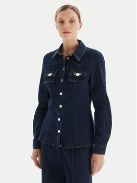 Fracomina Fracomina džínsová košeľa FS25WT6004W78201 Tmavomodrá Regular Fit