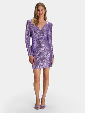 Swing Swing Kokteilinė suknelė 5AG13800 Violetinė Slim Fit