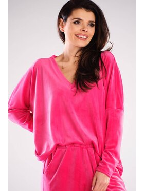 Awama Awama Bluzka A417 Różowy Basic Fit