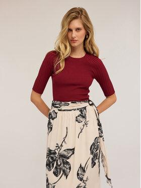 Motivi Motivi Cardigan M417W003511N036 Bordeaux Slim Fit