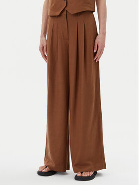 Herskind Herskind Kalhoty z materiálu 5503840 Hnědá Regular Fit