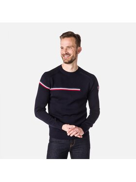 Rossignol Rossignol Sweter Odysseus Round Neck Granatowy Slim Fit