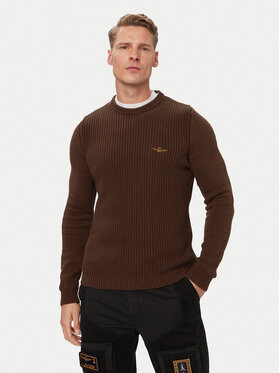 Aeronautica Militare Aeronautica Militare Pulover 262MA1571UL00409 Rjava Regular Fit