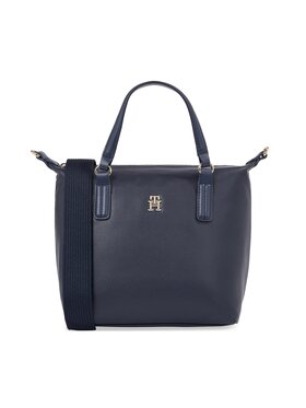 Tommy Hilfiger Tommy Hilfiger Ročna torba Poppy Plus Small Tote AW0AW15592 Mornarsko modra