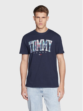 Tommy Jeans Tommy Jeans T-Shirt Classic Tartan DM0DM15666 Tmavomodrá Classic Fit