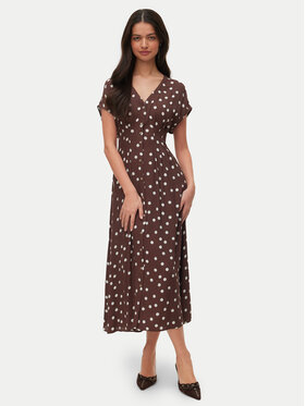 Vero Moda Vero Moda Poletna obleka Elisa 10348019 Temno rjava Regular Fit