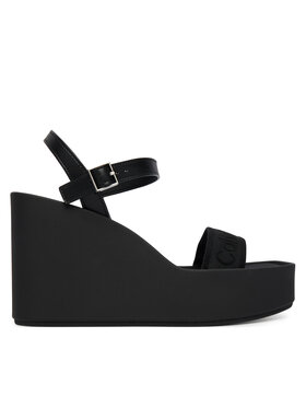 Calvin Klein Calvin Klein Sandale Wedge 70 Sndl Webbing Lth HW0HW02882 Negru