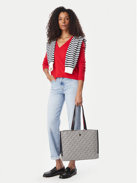 Tommy Hilfiger Tommy Hilfiger Handtasche Th Jacquard Tote AW0AW19009 Blau