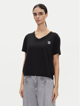 HUGO HUGO T-shirt Nika_T-Shirt 50540046 Crna Regular Fit