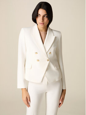 Oltre Oltre Marynarka Q807R004605N011 Biały Slim Fit