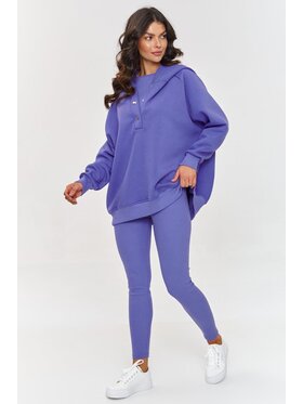 Makadamia Makadamia Komplet bluza, bluzka i legginsy A8 Fioletowy Loose Fit