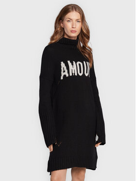 Zadig&Voltaire Zadig&Voltaire Sukienka dzianinowa Almira We Amour KWDR00161 Czarny Relaxed Fit
