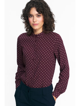 NIFE NIFE Bluzka B155 Bordowy Classic Fit