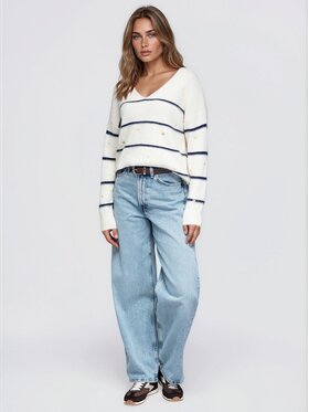 Ombre Ombre Svetr OW-SW-E0046 Tmavomodrá Relaxed Fit