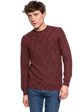 Mustang Mustang Sweter MULINE JUMPER Czerwony Regular Fit