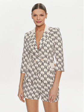 Elisabetta Franchi Elisabetta Franchi Švarkas GI-S61-41E2-V650 Écru Regular Fit