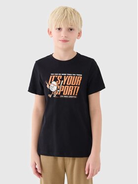 4F 4F T-Shirt 4FJRSS25TTSHM2568-20S Czarny Regular Fit