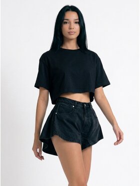 MissDenim MissDenim Szorty jeansowe Skorts Czarny Regular Fit