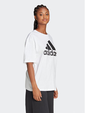 adidas adidas T-krekls Essentials Big Logo Boyfriend T-Shirt HR4930 Balts Loose Fit