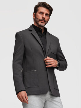 Ombre Ombre Marynarka M165 Szary Slim Fit
