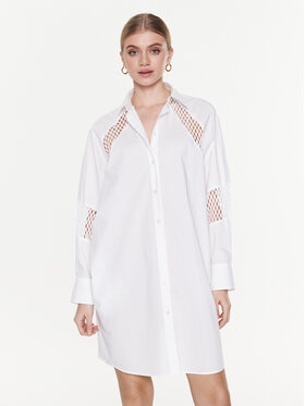 MSGM MSGM Košilové šaty 3441MDA183 237125 Bílá Regular Fit