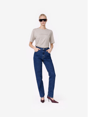 La Mania La Mania T-Shirt LUCY Kremowy Basic Fit