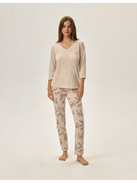 Henderson Henderson Piżama 41874 Beżowy Regular Fit